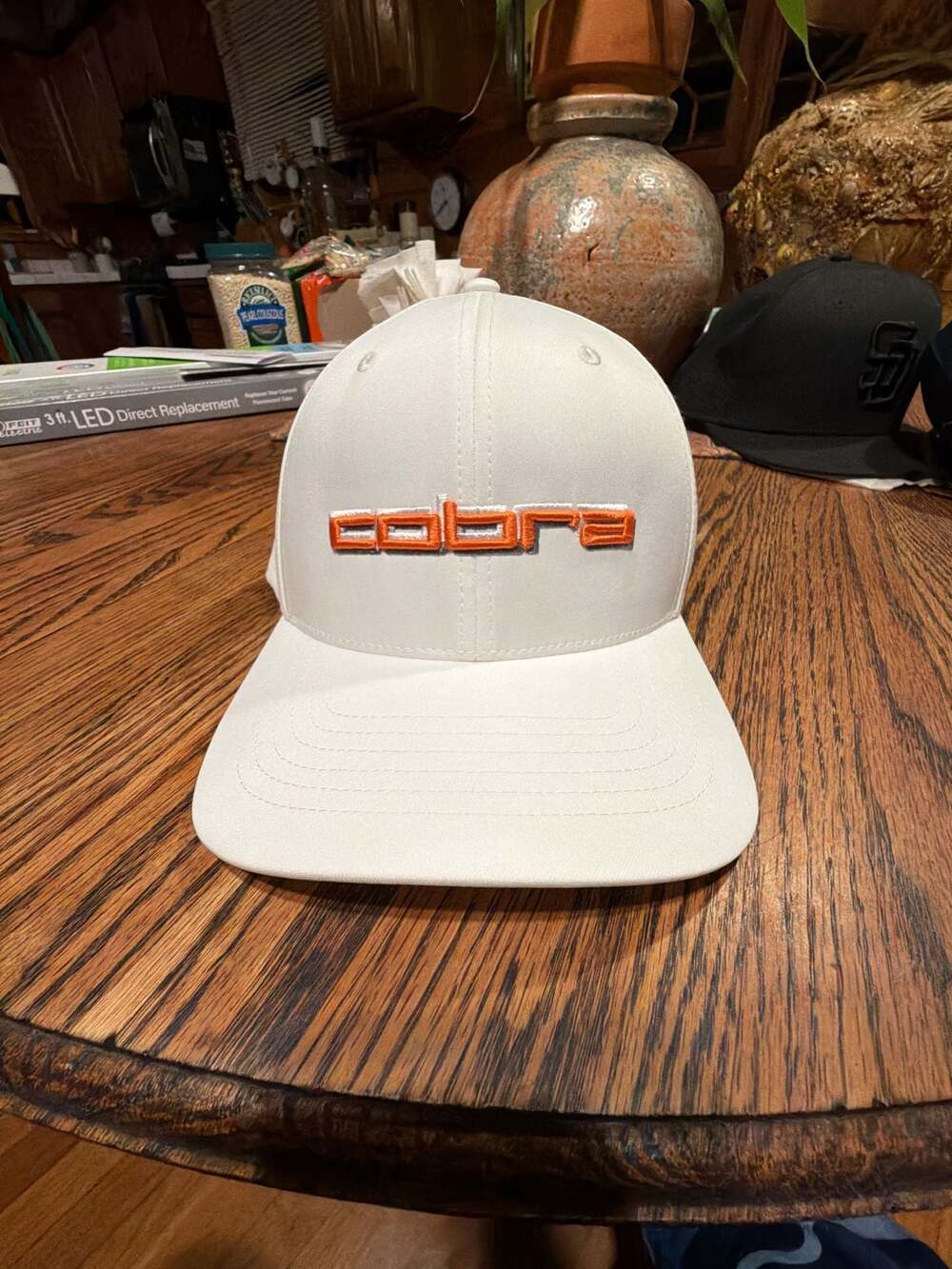 NEW Cobra 110 Snapback Golf Hat White Orange